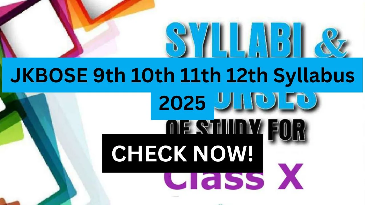 JKBOSE 9th 10th 11th 12th Syllabus 2025