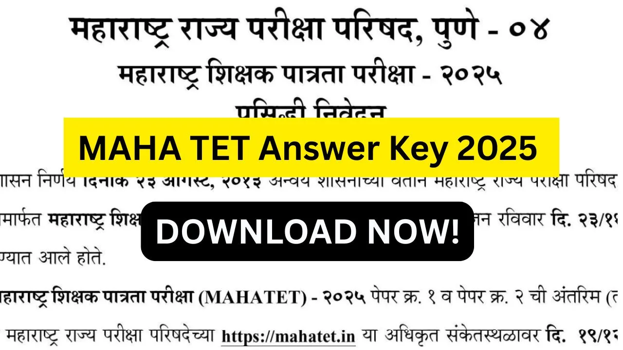 MAHA TET Answer Key 2025